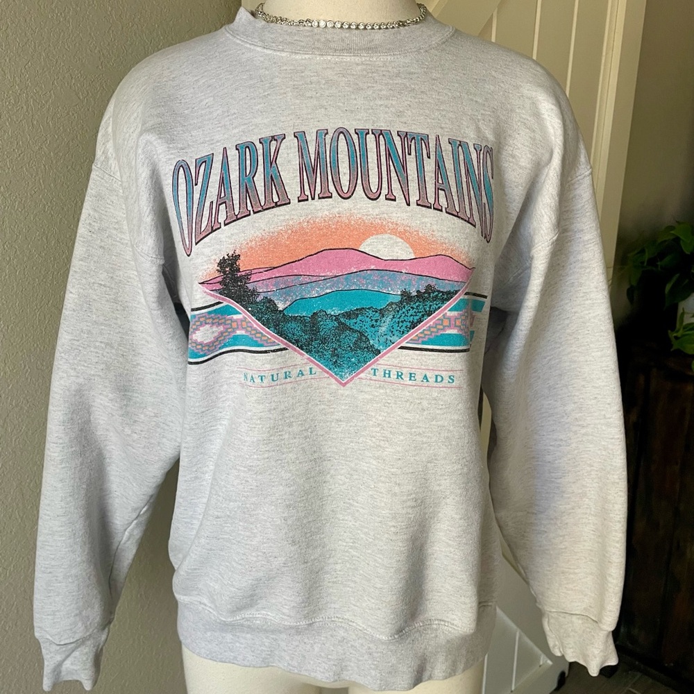 Natural Threads Gray Ozark Mountains Crewneck Sweatshirt